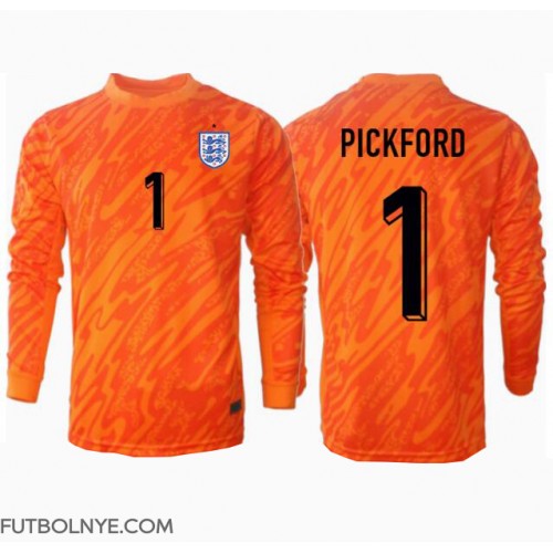 Camiseta Inglaterra Jordan Pickford #1 Portero Primera Equipación Eurocopa 2024 manga larga